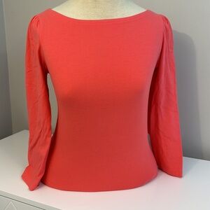 Lilly Pulitzer 3/4 Sleeve Boatneck Coral Top Small